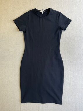 Rachel Parcell RP Black Bodycon Midi Dress Short Sleeve Size S
